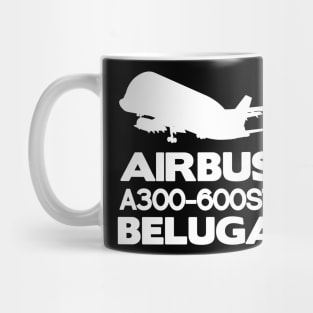 Airbus A300-600ST Beluga Silhouette Print (White) Mug